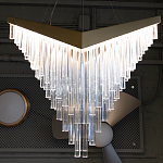 Люстра золотого цвета в форме галочки с каскадом длинных прозрачных трубок Eurofase варинант исполнения - 13 | Loft Concept в Нижнем Новгороде