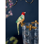 Ваза из прозрачного стекла с бронзовыми ножками и фигурками попугаев Eden Garden porcelain and bronze варинант исполнения - 3 | Loft Concept в Нижнем Новгороде