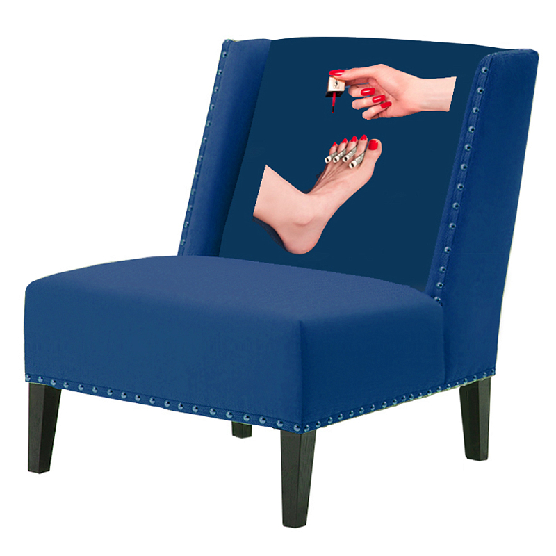 FUN Armchair "Pedicure" Blue Дизайнерское кресло с цветным принтом Сапфирово-синий в Нижнем Новгороде | Loft Concept 