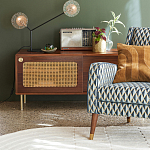 ТВ-тумба из ореха с плетеным декором Eland Wooden Wicker TV Stand варинант исполнения - 3 | Loft Concept в Нижнем Новгороде