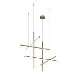 Люстра с 6-ю  пересекающимися цилиндрическими плафонами на тонких тросах Trumpet tube варинант исполнения - 2 | Loft Concept в Нижнем Новгороде