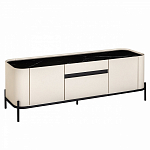 ТВ-тумба белая с чёрной столешницей с 2-мя дверками и ящиком San Marco варинант исполнения - 1 | Loft Concept в Нижнем Новгороде