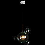 Подвесной светильник с прозрачными бирюзовыми стеклянными шарами и золотыми деталями Диаметр 43 Giopato & Coombes варинант исполнения - 2 | Loft Concept в Нижнем Новгороде