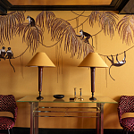 Обои с вышивкой ручной работы Étienne Original colourway on wool sateen варинант исполнения - 4 | Loft Concept в Нижнем Новгороде