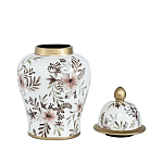 Ваза с нежным цветочным узором в пастельных тонах и крышкой с золотым акцентом Chinoiserie Ceramics варинант исполнения - 2 | Loft Concept в Нижнем Новгороде