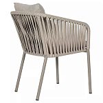 Стул серо-бежевый с декоративным плетением на спинке и подлокотниках Chair Weave варинант исполнения - 3 | Loft Concept в Нижнем Новгороде