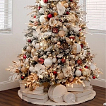 Заснеженная Новогодняя Ель с золотыми листьями и цветами в комплекте варинант исполнения - 3 | Loft Concept в Нижнем Новгороде