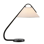 Настольная лампа с черным каркасом и белым тканевым абажуром в форме конуса Stylish Solution варинант исполнения - 3 | Loft Concept в Нижнем Новгороде