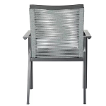 Стул темно-серый с высокой плетеной спинкой и сиденьем Braided Strength варинант исполнения - 4 | Loft Concept в Нижнем Новгороде