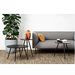 Кофейный столик с круглой столешницей на 3-х черных ножках Laconic Stylish Design варинант исполнения - 2 | Loft Concept в Нижнем Новгороде