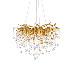 Люстра подвесная с прозрачными стеклянными подвесками в форме капель Диаметр 60 см Droplet Chandelier варинант исполнения - 6 | Loft Concept в Нижнем Новгороде