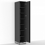 Шкаф-пенал с зеркальной дверцей и фасадом цвета графит Strict Lines варинант исполнения - 3 | Loft Concept в Нижнем Новгороде