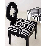 Дизайнерский стул с круглой деревянной спинкой Black and White Clover варинант исполнения - 7 | Loft Concept в Нижнем Новгороде