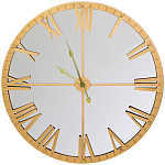 Часы настенные зеркальные с золотым металлическим циферблатом Mirror Tower Clock варинант исполнения - 1 | Loft Concept в Нижнем Новгороде