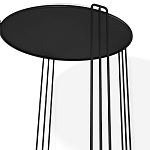 Стол журнальный круглый с серой столешницей из стекла на 4-х черных ножках Gray and Gold Marble варинант исполнения - 3 | Loft Concept в Нижнем Новгороде