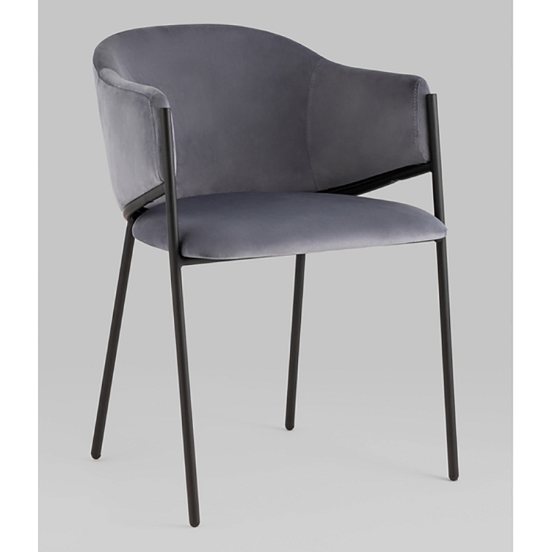 Стул Brace велюр молочный Серый Черный в Нижнем Новгороде | Loft Concept 