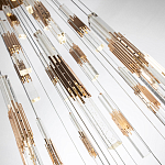 Люстра с прямоугольными плафонами из хрусталя Esme Rectangular Crystal Gold Chandelier варинант исполнения - 3 | Loft Concept в Нижнем Новгороде