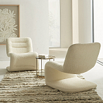 Кресло изогнутое с обивкой из ткани букле Smooth Bend Boucle Chair варинант исполнения - 7 | Loft Concept в Нижнем Новгороде