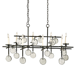 Люстра подвесная с 8-ю лампами и стеклянными круглыми подвесками Currey & Company варинант исполнения - 1 | Loft Concept в Нижнем Новгороде