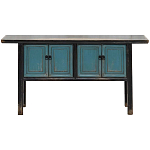Деревянная консоль в китайском стиле с дверцами голубая Qin Console Table Blue варинант исполнения - 1 | Loft Concept в Нижнем Новгороде
