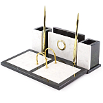 Настольный письменный набор из белого мрамора с часами Marble Accessory варинант исполнения - 2 | Loft Concept в Нижнем Новгороде