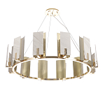 Люстра подвесная круглая с прямоугольными мраморными и золотистыми панелями на металлическом каркасе Диаметр 118 см Marble square Chandelier варинант исполнения - 2 | Loft Concept в Нижнем Новгороде