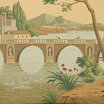 Обои ручная роспись Views of Italy Crepuscule варинант исполнения - 2 | Loft Concept в Нижнем Новгороде