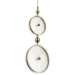 Подвесной светильник с круглым плафоном из рельефного стекла Peony Glass Brass Hanging Lamp варинант исполнения - 1 | Loft Concept в Нижнем Новгороде