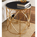 Приставной стол с металлическим золотым  основанием и чёрной столешницей Paradigm варинант исполнения - 1 | Loft Concept в Нижнем Новгороде