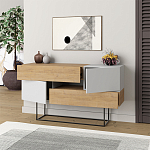 Комод c 2-мя белыми дверцами и 2-мя выдвижными ящиками цвета древесины EROS CONSOLE OAK WHITE варинант исполнения - 2 | Loft Concept в Нижнем Новгороде