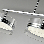 Люстра светодиодная с 4-мя круглыми прозрачными плафонами цилиндрической формы из акрила и стекла с пультом для регулировки света Glass Lamp Chromium варинант исполнения - 3 | Loft Concept в Нижнем Новгороде