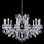 Люстра подвесная с 12-ю лампочками и прозрачными хрустальными подвесками на хромированном основании Crystal lamps варинант исполнения - 1 | Loft Concept в Нижнем Новгороде