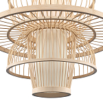 Подвесной светильник фигурный из деревянных прутьев с плафоном из натуральной ткани Light Inside the Cell варинант исполнения - 5 | Loft Concept в Нижнем Новгороде