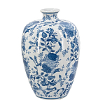 Ваза фарфоровая с узким горлышком и синими цветочными мотивами Independence варинант исполнения - 2 | Loft Concept в Нижнем Новгороде