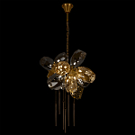 Люстра подвесная со стеклянными плафонами из дымчатого и золотистого с шестью вертикальными подвесками Gilded Mirage  варинант исполнения - 3 | Loft Concept в Нижнем Новгороде