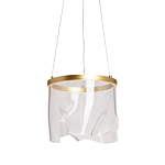 Подвесной светильник цилиндрической формы с прозрачным волнистым плафоном Wave Line варинант исполнения - 1 | Loft Concept в Нижнем Новгороде