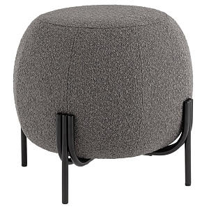 Пуф в ткани букле темно-серого цвета Pikelet