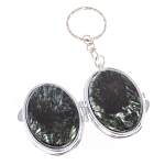 Зеркало брелок карманное двухстороннее из натурального камня Серафинит Stone Mirrors варинант исполнения - 2 | Loft Concept в Нижнем Новгороде