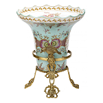 Ваза из голубого фарфора с рисунком птиц и цветов и декоративными элементами Blue Garden варинант исполнения - 2 | Loft Concept в Нижнем Новгороде