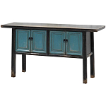 Деревянная консоль в китайском стиле с дверцами голубая Qin Console Table Blue варинант исполнения - 2 | Loft Concept в Нижнем Новгороде