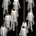 Люстра каскадная с 10-ю прозрачными плафонами Wave Line варинант исполнения - 6 | Loft Concept в Нижнем Новгороде