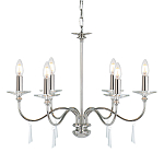 Люстра цвета никель с прозрачными стеклянными подвесками в форме капель Elstead Lighting варинант исполнения - 1 | Loft Concept в Нижнем Новгороде