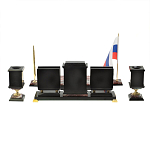 Настольный письменный набор из креноида и змеевика на бронзовых ножках Marble Accessory варинант исполнения - 4 | Loft Concept в Нижнем Новгороде