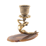 Подсвечник из натурального камня агат светло-коричневый Stone Candlestick варинант исполнения - 2 | Loft Concept в Нижнем Новгороде