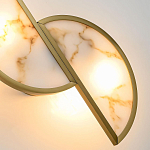 Бра с двумя полукруглыми плафонами из искусственного алебастра в бронзовой оправе Marbella варинант исполнения - 4 | Loft Concept в Нижнем Новгороде