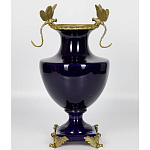 Ваза темно-синего цвета из фарфора с бронзовыми стрекозами Eden Garden porcelain and bronze варинант исполнения - 2 | Loft Concept в Нижнем Новгороде