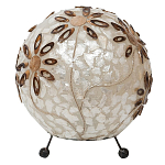 Настольная лампа из перламутра на металлическом каркасе Indonesian Ball варинант исполнения - 3 | Loft Concept в Нижнем Новгороде