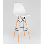 Пластиковый барный стул на ножках из массива бука Eames White варинант исполнения - 1 | Loft Concept в Нижнем Новгороде