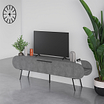 ТВ-тумба серая с 2-мя откидными дверцами и 2-мя открытыми полками CAPSULE TV STAND RETRO GREY варинант исполнения - 3 | Loft Concept в Нижнем Новгороде