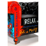 Кресло "Умный Умник" Rick and Morty graffiti chair натуральная кожа  варинант исполнения - 9 | Loft Concept в Нижнем Новгороде